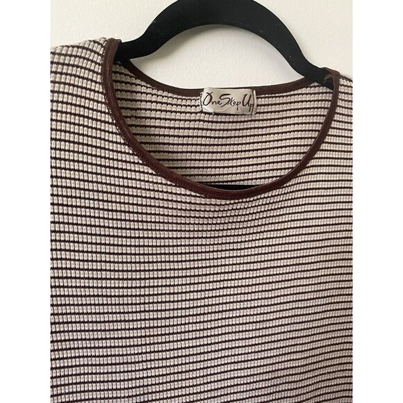 90's Y2K Vintage Bratz Lizzie McGuire Stripe Ribbed Baby Tee Spice Girls Shirt - Picture 5 of 9